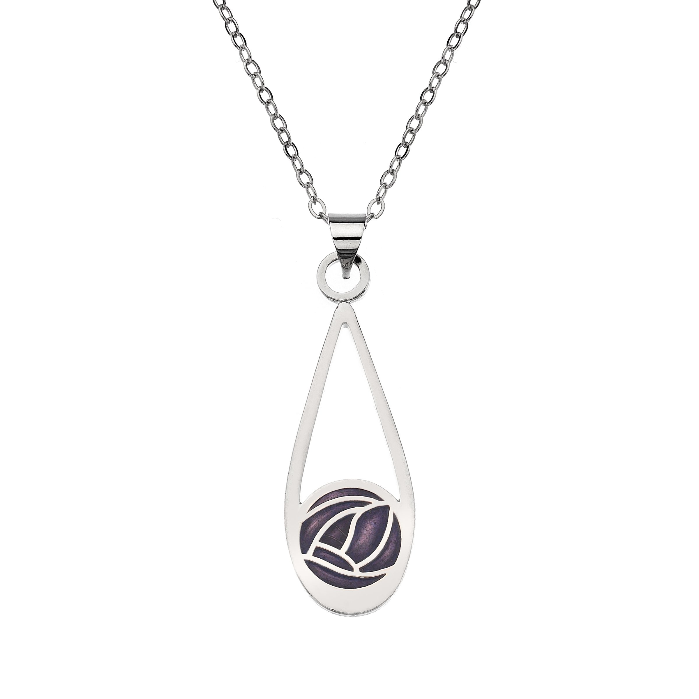 Teardrop Necklace with Mackintosh Purple Rose